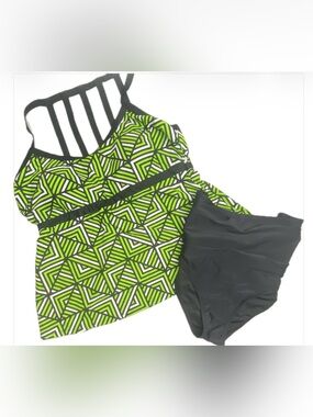 Cactus BLK/GRN/WHT 2PC Tankini, 2X Winter Sale